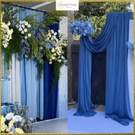 Party Stage Curtain Elastic Fabric 1m7 x 3m Blue Tone Decoration for Weddings, Birthdays, Parties, E
