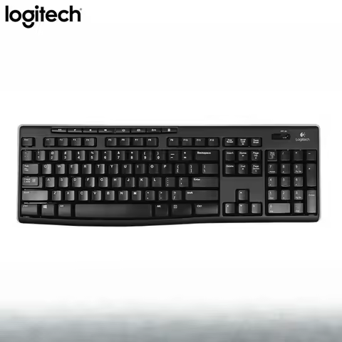 Logitech K270 Wireless Keyboard Full Size USB Receiver Silent Keyboard with Multimedia Keys Spill Re