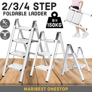 2/3/4 Step 150kg Capacity Heavy Duty Foldable Ladder Folding Step Stool Sturdy Steel Ladder