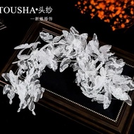 WHITE DETAILED BRIDE'S HEADBAND WITH STONE + 2 ODDS