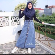 pedro long skirt button rok jeans acid lala_oshop