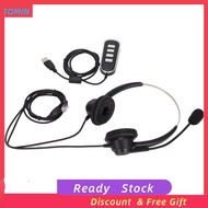 Tominihouse RJ9 Telephone Headset Noise Reduction Corded Business Headphone Binaural With Mic And USB Sound Card For Call Center