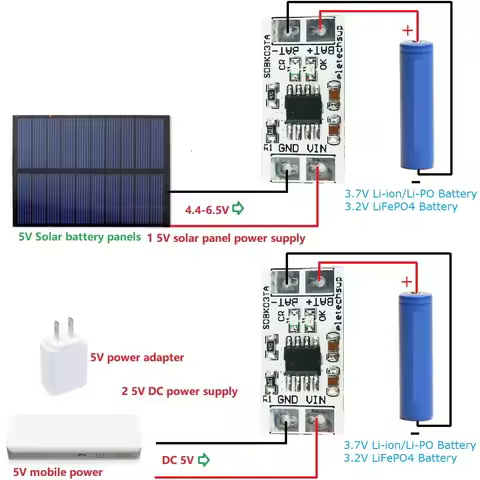 mini MPPT Solar Charge Controller 4.2V/3.7V 3.6V/3.2V Charger Module DC 5V 1A Board for i-ion/Li-PO 
