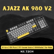 AJAZZ AK980 V2 | 97 Kekunci | Plat FR4 | Tri-Mode (Berwayar / Bluetooth / 2.4G) | RGB | Struktur Gas