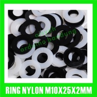 PlasticRing 10mm M10 Flat Nylon Washer Spacer 10x25x2mm Waser spacer