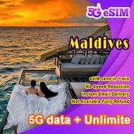 【Maldives 5G eSIM】3 to 20 Days 500MB-2GB+Unlimited Data HotSpot|QR via Email|Travel Local 马尔代夫旅游