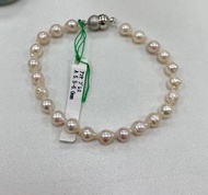 （清貨價）日本5.5-6mm 超亮粉紅巴洛克型 Akoya 手鍊（磁石貼扣）