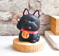 狗來富 招財法鬥犬 黑法鬥 手工雕刻療癒擺飾小木雕擺飾 名片架