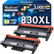 TN830XL Toner Cartridges - High Yield Replacement for Brother TN830XL Toner TN830 XL Work for HL-L2405W HL-L2460DW HL-L2400D HL-L2480DW MFC-L2820DW Printer, Print up to 3,000 Pages per Toner, 2 Black