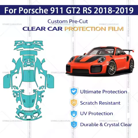 For Porsche 911 GT2 RS 2018-2019 Pre-Cut Paint Protection Film PPF Transparent Car Film Professional