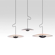 Nordic Pendant Lamp Wood Grain Iron Flying Saucer Black Metal Pendant Light for Restaurant Bar Coffe