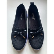[used] xes ladies bow sporty sneakers (black)