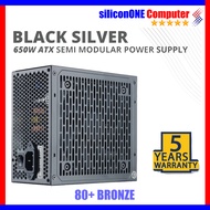 Enlight 650W 650Watt 80+ Bronze Black Silver Semi Modular