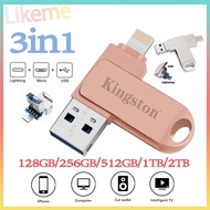 Pendrive OTG Kingston Pendrive Iphone FlashDrive OTG Iphone Pendrive Storage 3 In 1 OTG Iphone Andro