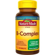 Nature Made Stress B Complex 75 Tablets with Vitamin C and Zinc, Dietary Supplement for Immune Suppo