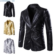 [ISHOWMAL-SG]Fashionable Men's Sequined Tuxedo Coat Blazer Jacket for Nightclub Events-New In 1-