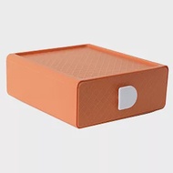 E.City_可疊加菱紋桌上型抽屜收納盒 橘色