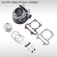 4-stroke GY6 150cc 57.4mm Engine Cylinder Rebuild Kit 157QMJ 1P57QMJ Big Bore Piston Gaskets ATV Sco