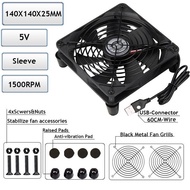 【YD】 5V USB Router TV Cooler 80mm 92mm 120mm 240mm W/Screws net Silent Desktop