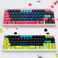 PBT Cherry Cyberpunk Style Keycaps Side Light Transmission For Mechanical keyboard Only Keycaps