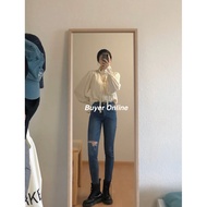 Discount Arket Women's Genuine Daigou Neck-Tie Blouse Off-White Ruffled Lace-Up Shirt