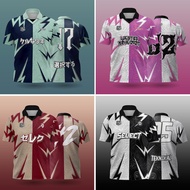 (DIY Custom Name) Jersey Retro Collar Selek Lightning Dragon Japanese Retro Jersi Baju Kanak Lelaki Perempuan Unisex Polo Shirt Short Sleeve Football Oversize T-shirt