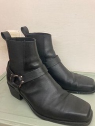 Zara 皮鞋 靴子 切爾西靴 Chelsea boots harness slp風 方頭 皮靴 高筒靴