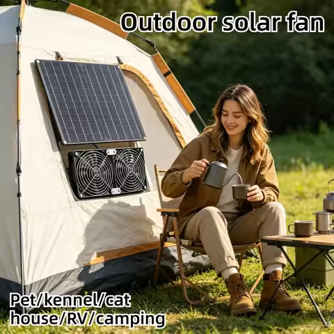 Solar Dual Fan Kit 20W Solar Panel High Speed 3200RPM 200CFM Airflow IPX7 Waterproof for Chicken Coo