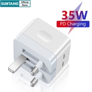 ABC Original UK 35W Dual USB-C Adaptor Quick Charging Port Power Wall Adapter  Charger 35W Universal