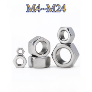 [Nut] 304 Stainless Steel Hexagonal Fine Thread Nut Young Thread Fine Thread Nut M4~M24
