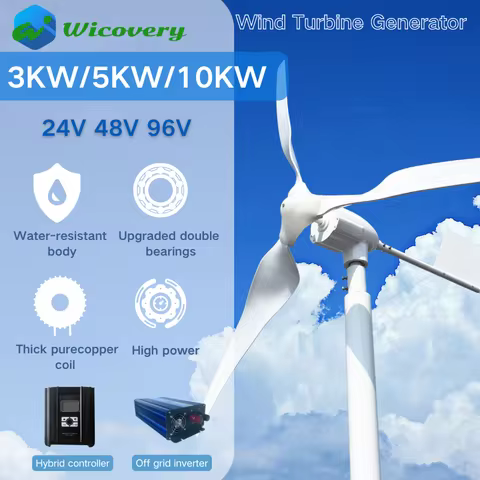 Residential Wind Turbine Wind Generator More Powerful 10KW 5KW Horizontal Wind Turbine 96V 220V Low 