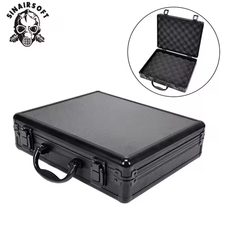 SINAIRSOFT Tactical Aluminum Pistol Case Shockproof & Water Resistant Hard Gun Box Foam Portable Des