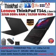 Lenovo ThinkPad T14-T14S (Gen 1) INTEL CORE i5-10TH GEN / CORE i7 -1OTH GEN/ 32GB DDR4, 512GB NVMe S