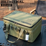 Camping Cookware Bag Large Capacity Outdoor Storage Bag Tactical Portable Tableware Organizer Oxford