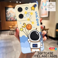 HP ITEL A60S Case - Rajacase - ITEL A60 Casing A60S/ - Astronaut case Motif - Cellphone protector - 