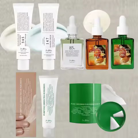 Korean Dr.Althea Skin Care Kit - 345/147 Antioxidant Cream, Gentle Vitamin C Serum, Green Calming, O