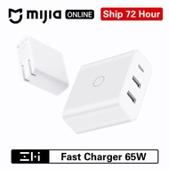 Original Xiaomi ZMI 3 USB 65W Fast Charger Three Port Output Adapter Smart For Android IOS Switch Sm