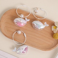 Colorful Whale Keychians Star Pearl Whales Keyrings Stylish Couple Backpack Accessories