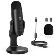 Haomuren USBไมค์อัดเสียง เหมาะสำหรับ ไมค์ตั้งโต๊ะมืออาชีพ For PC Computer Singing Gaming Streaming P