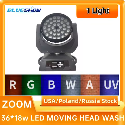 Led Zoom Wash 36x18w Rgbwauv 6in1 Moving Head Wash Light Flycase Lyre Wash Zoom 36x18w Rgbwauv 6in1 