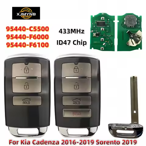 XJMYNB 95440-C5500 95440-F6000 95440-F6100 Smart Remote Car Key Fob 433MHz ID47 Chip For Kia Cadenza