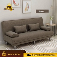 WeHomes 3 Seater/4 Seater Fabric Sofa Bed + Free 2 Handle &amp; 2 Pillow Foldable Sofa Bed Relax Sofa Sofa Murah Sofa Katil