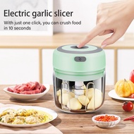 Electric Garlic Chopper Portable Veggie Chopper with Spoon Garlic Grinder Masher Onion Chopper Blend