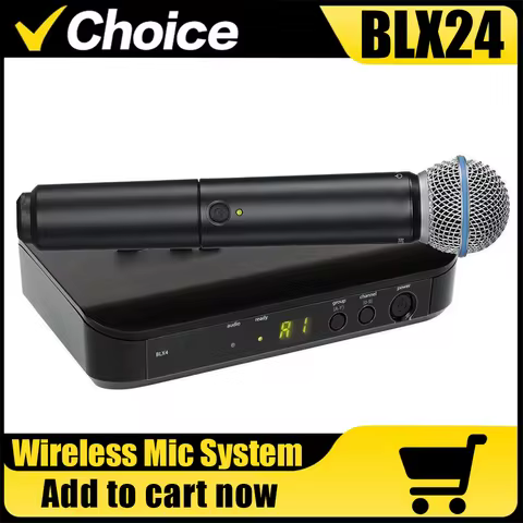 BLX24 58A BLX4 Wireless Microphone System Top Quality Handheld Dynamic Vocals Mic for karaoke Singin
