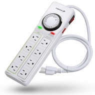 Fosmon Power Strip with Timer, 8 Outlet Surge Protector with Timer, (4 Outlets Timed, 4 Outlets Alwa