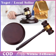 Wooden Hammer / Judge'S Hammer / Auction Hammer With Sound Block / Wooden Gavel And Block Set