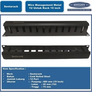 Sentarack 1U Metal Wire Management for 19 Inch Rack