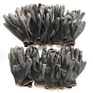 24pcs/12 Pairs PU Nitrile Safety Coating Work Gloves Palm Coated Gloves Mechanic Working Gloves With