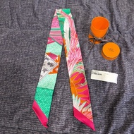 Hermes 馬與不死鳥 Cheval Phoenix Twilly 愛馬仕綁帶絲巾