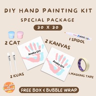 Diy Hand Painting Kit 1set Canvas Board Couple | Canvas Painting Hand Stamp Complete Couple 20x20 20x30 30x30 30x40